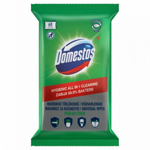 Domestos higiénikus törlőkendő Green Lemon - 60 db